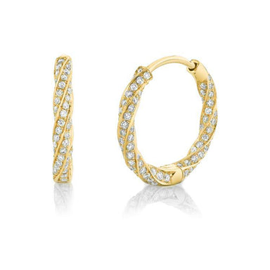 Golden Twist Diamond Huggies - Armans Fine Jewellery