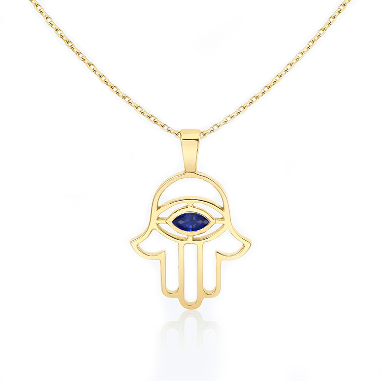 Mens gold hamsa necklace deals