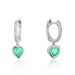 Heart Huggies with Green Emeralds and Diamonds - Armans Fine Jewellery