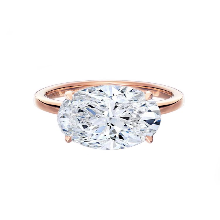 Large Lab Grown Diamond Engagement Ring Rose Gold Halo Oval Ring | La More  Design