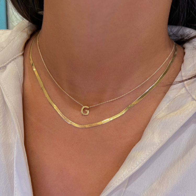 Amazon.com: FOCALOOK Yellow Gold Plated Snake Chain Necklace Gold  Herringbone Necklace Choker Necklaces for Women 3MM(W) 12.5+3.5