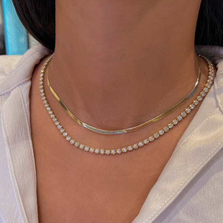 18ct gold herringbone online necklace