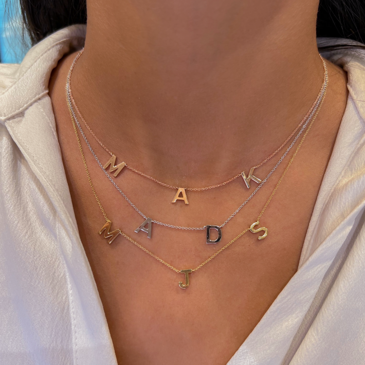 Petite Multi Initial Necklace Multi Letter Necklace Armans Armans Fine Jewellery