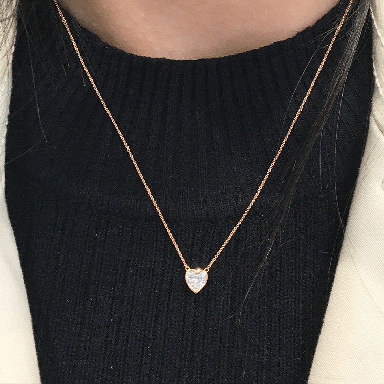 Bezel Set Heart Diamond Pendant - Armans Fine Jewellery