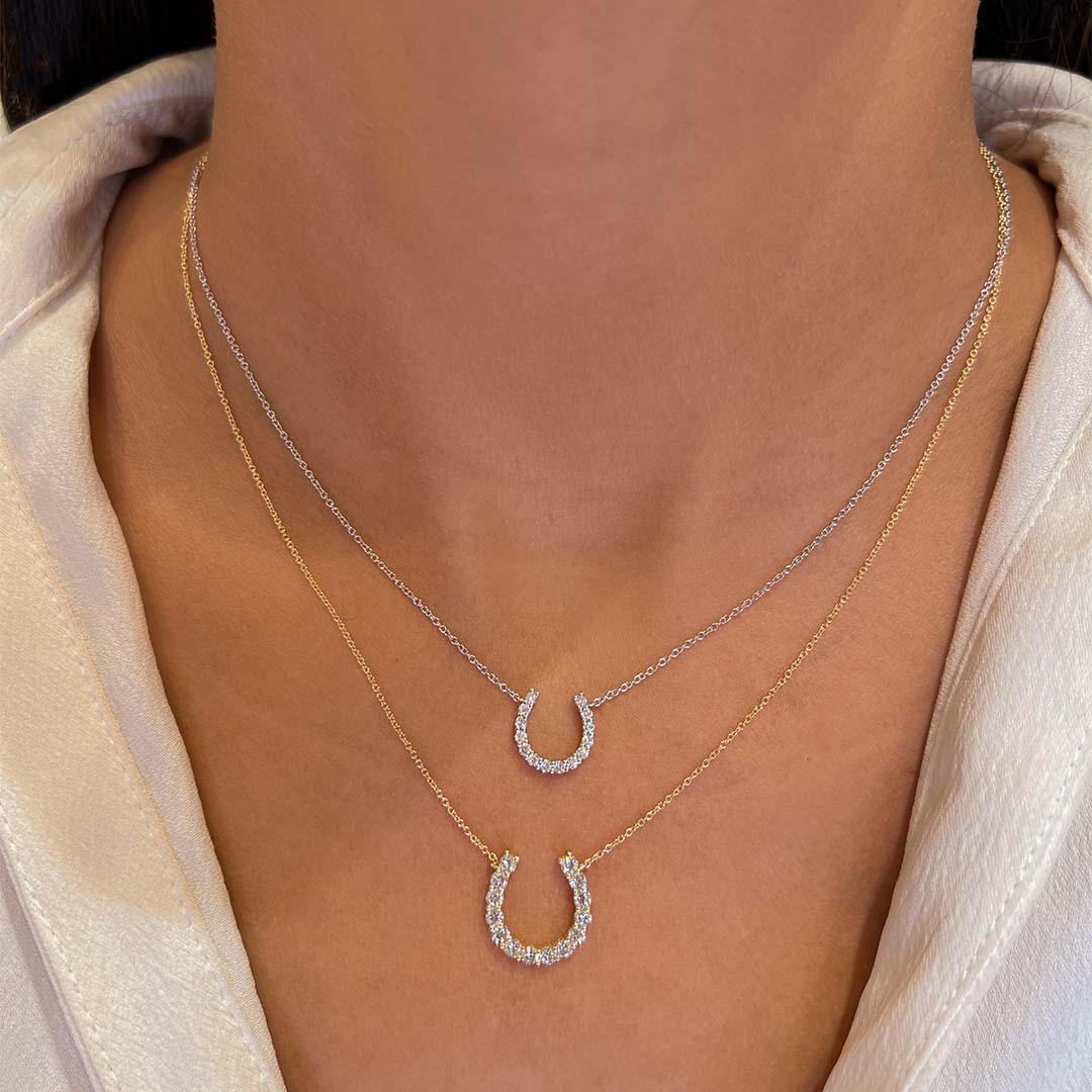 Diamond horseshoe necklace by Melissa Joy Manning | Finematter