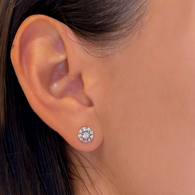 Aaliyah Diamond Halo Studs - Armans Fine Jewellery