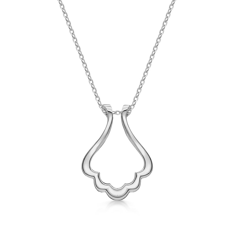 White gold sales ring holder necklace