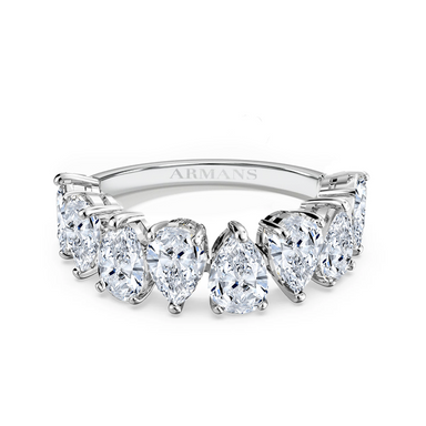Large Pear Half Diamond Band - Armans Fine Jewellery
