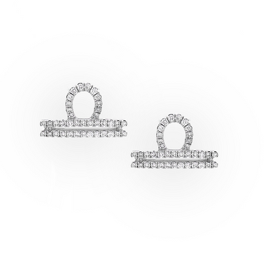 Libra Diamond Zodiac Studs - Armans Fine Jewellery