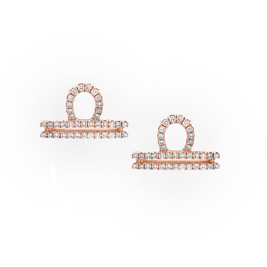 Libra Diamond Zodiac Studs - Armans Fine Jewellery