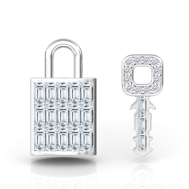 Lock and Key Diamond Studs - Armans Fine Jewellery