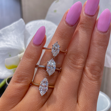 Tapered Marquise Engagement Ring - Armans Fine Jewellery