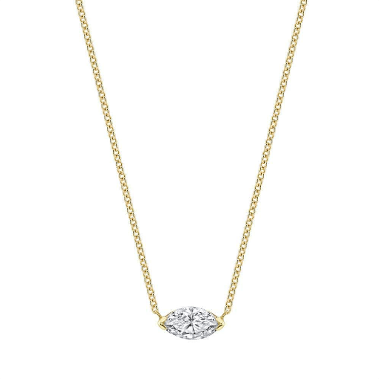 Marquise Solitaire Diamond Necklace - Armans Fine Jewellery