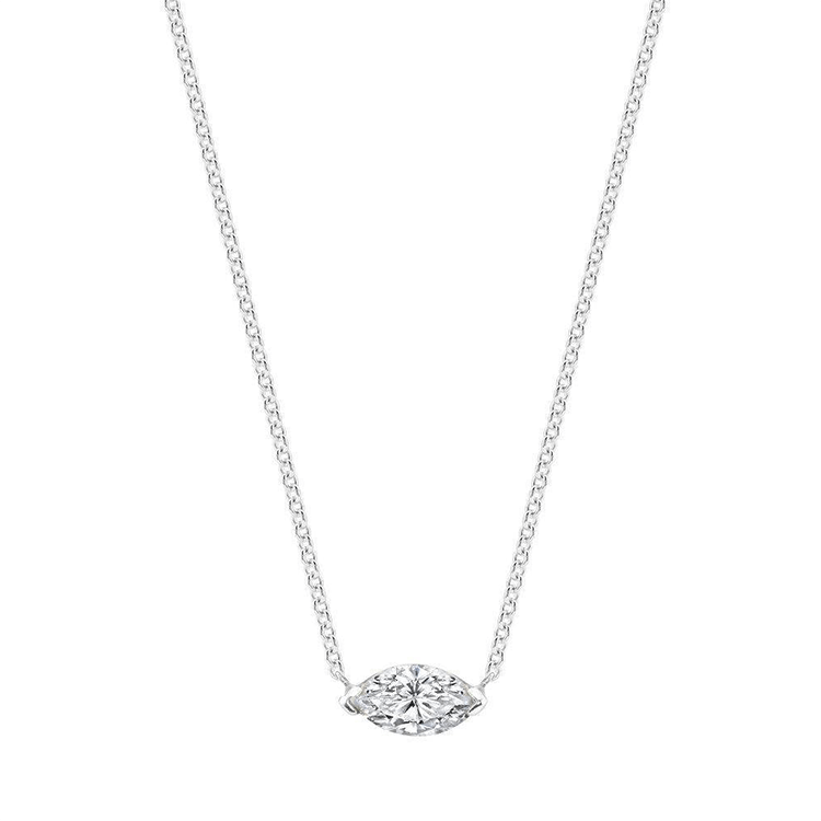 Marquise Solitaire Diamond Necklace - Armans Fine Jewellery