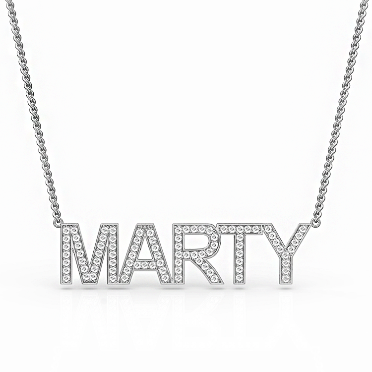 Block Letter Diamond Name Necklace Armans Fine Jewellery Sydney