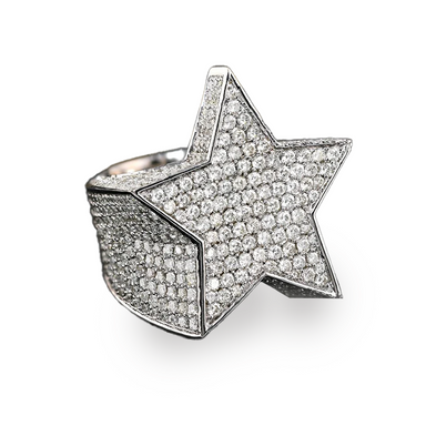 Men's Iced Out Diamond Star Ring - Armans Fine Jewellery