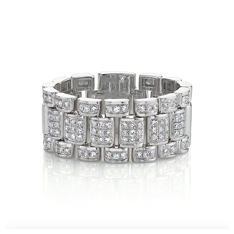 Mens pave diamond online ring