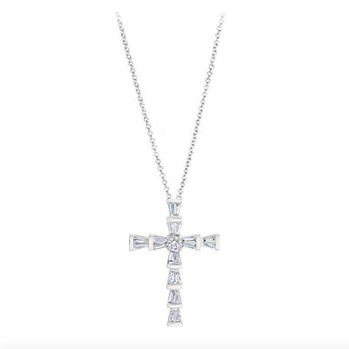 Mini Baguette Diamond Cross Necklace - Armans Fine Jewellery