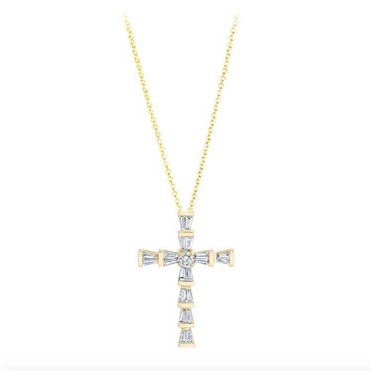 Mini Baguette Diamond Cross Necklace - Armans Fine Jewellery