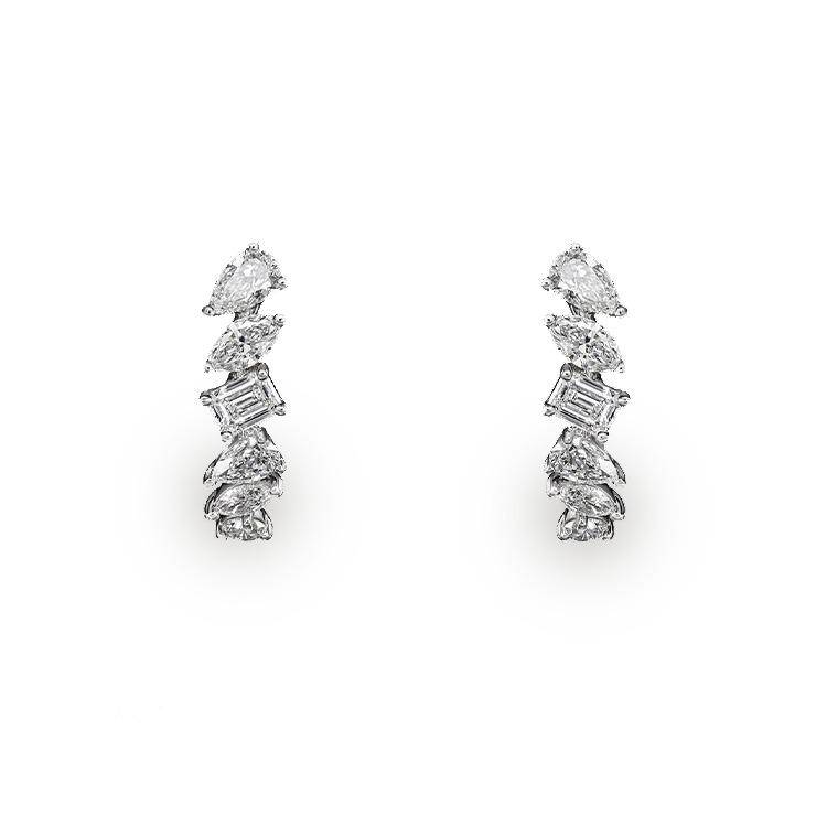 Mixed Diamond Drop Earrings - Armans Fine Jewellery