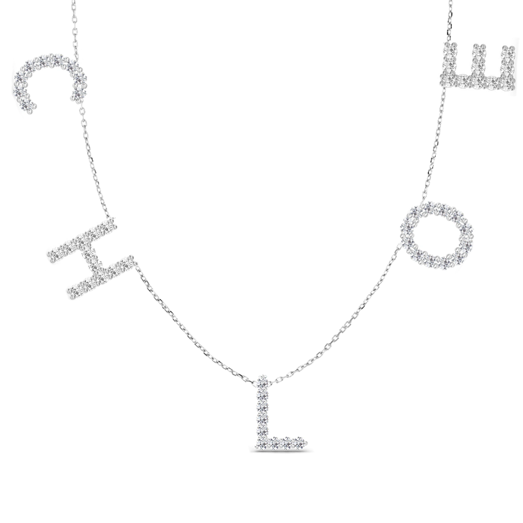 Initial 2025 tennis necklace