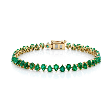 Multiway Pear Green Emerald Tennis Bracelet - Armans Fine Jewellery