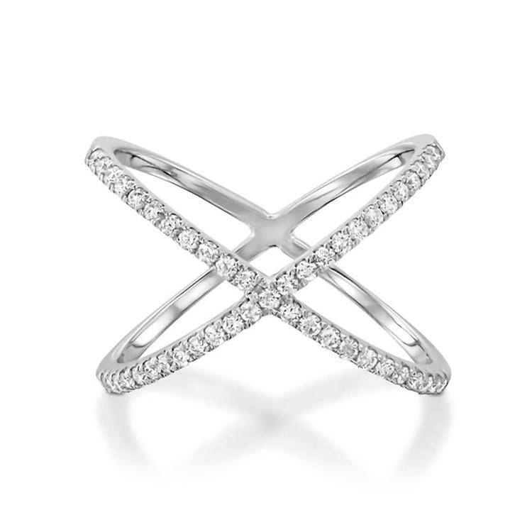 Criss cross online diamond band