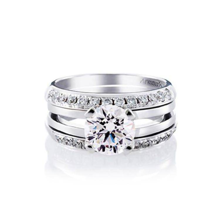 Round Ellipse Engagement Ring and Wedding Band | Armans Fine Jewellery