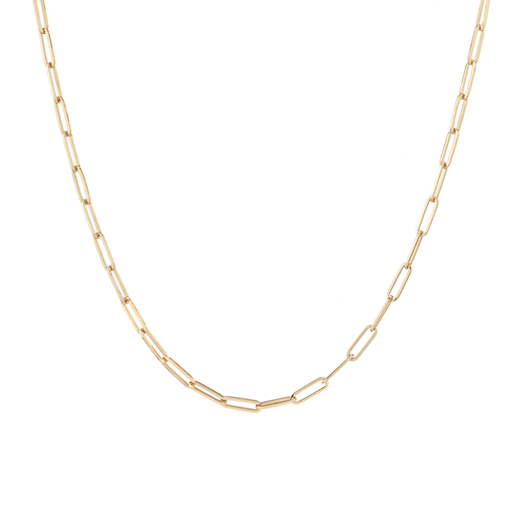 Large Solid Gold Paper Clip Chain - Armans Fine Jewellery