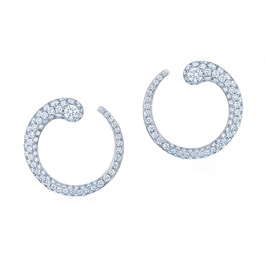 Pavé Diamond Swirl Hoops - Armans Fine Jewellery