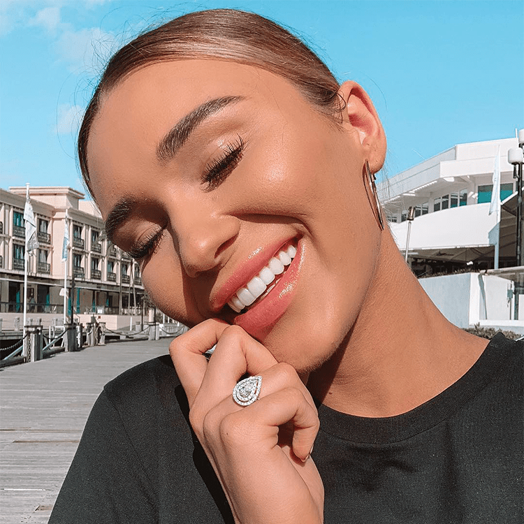 Pear Double Halo Engagement Ring - Armans Fine Jewellery