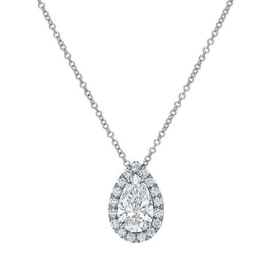 Pear Halo Diamond Pendant - Armans Fine Jewellery
