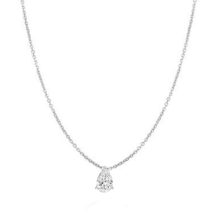Pear shaped diamond pendant necklace deals