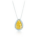 Pear Yellow Diamond Halo Necklace - Armans Fine Jewellery