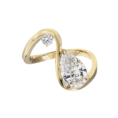 Pear and Round Diamond Twist Ring - Armans Fine Jewellery