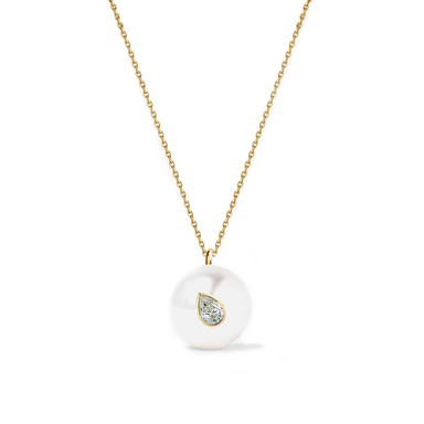 Pearl Bezel Set Pear Oasis Necklace - Armans Fine Jewellery