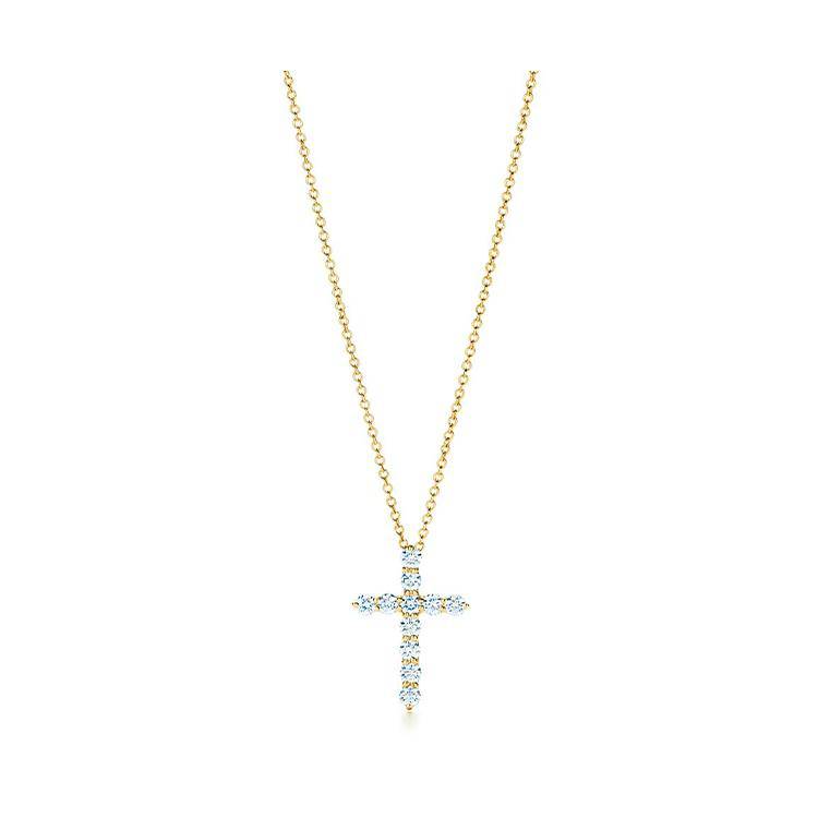 Small gold cross on sale with diamonds