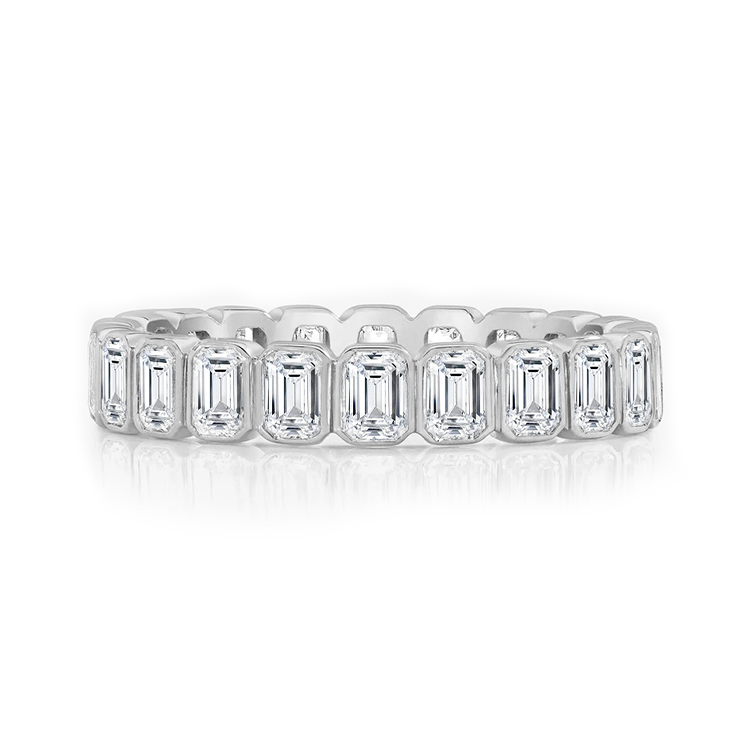 Petite Emerald Bezel Set Wedding Band - Armans Fine Jewellery