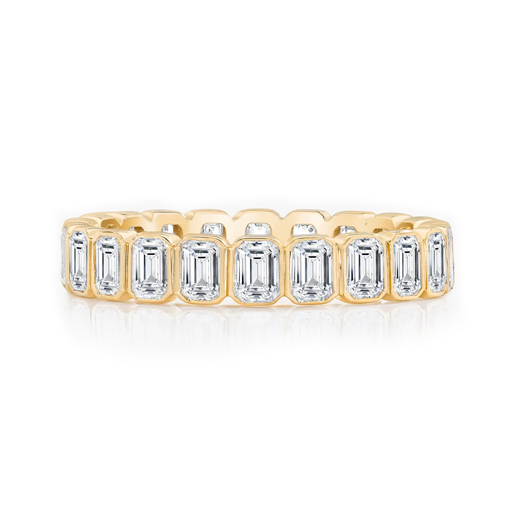 Petite Emerald Bezel Set Wedding Band - Armans Fine Jewellery