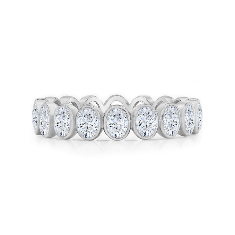Petite Oval Bezel Set Wedding Band - Armans Fine Jewellery