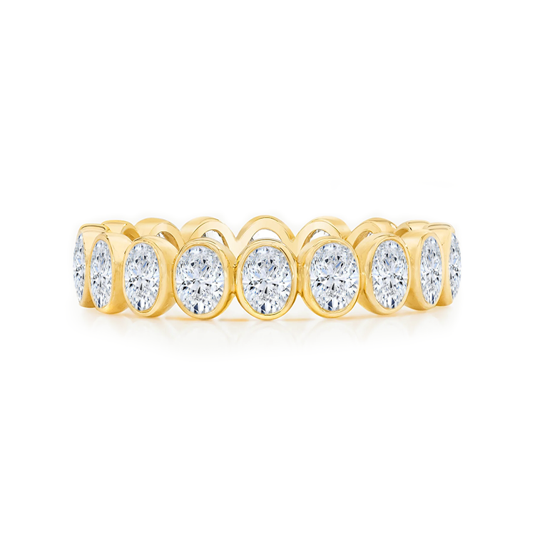 Petite Oval Bezel Set Wedding Band - Armans Fine Jewellery