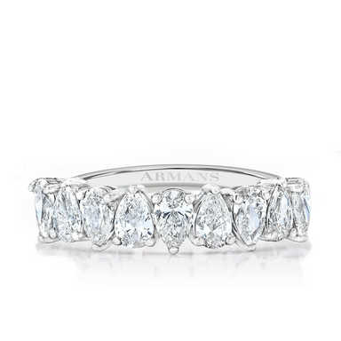 Petite Pear Half Diamond Band - Armans Fine Jewellery