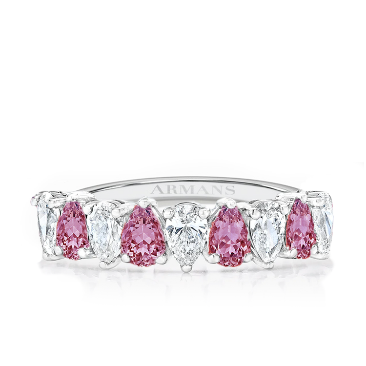 Petite Pear Half Band Gender Reveal Ring - Armans Fine Jewellery