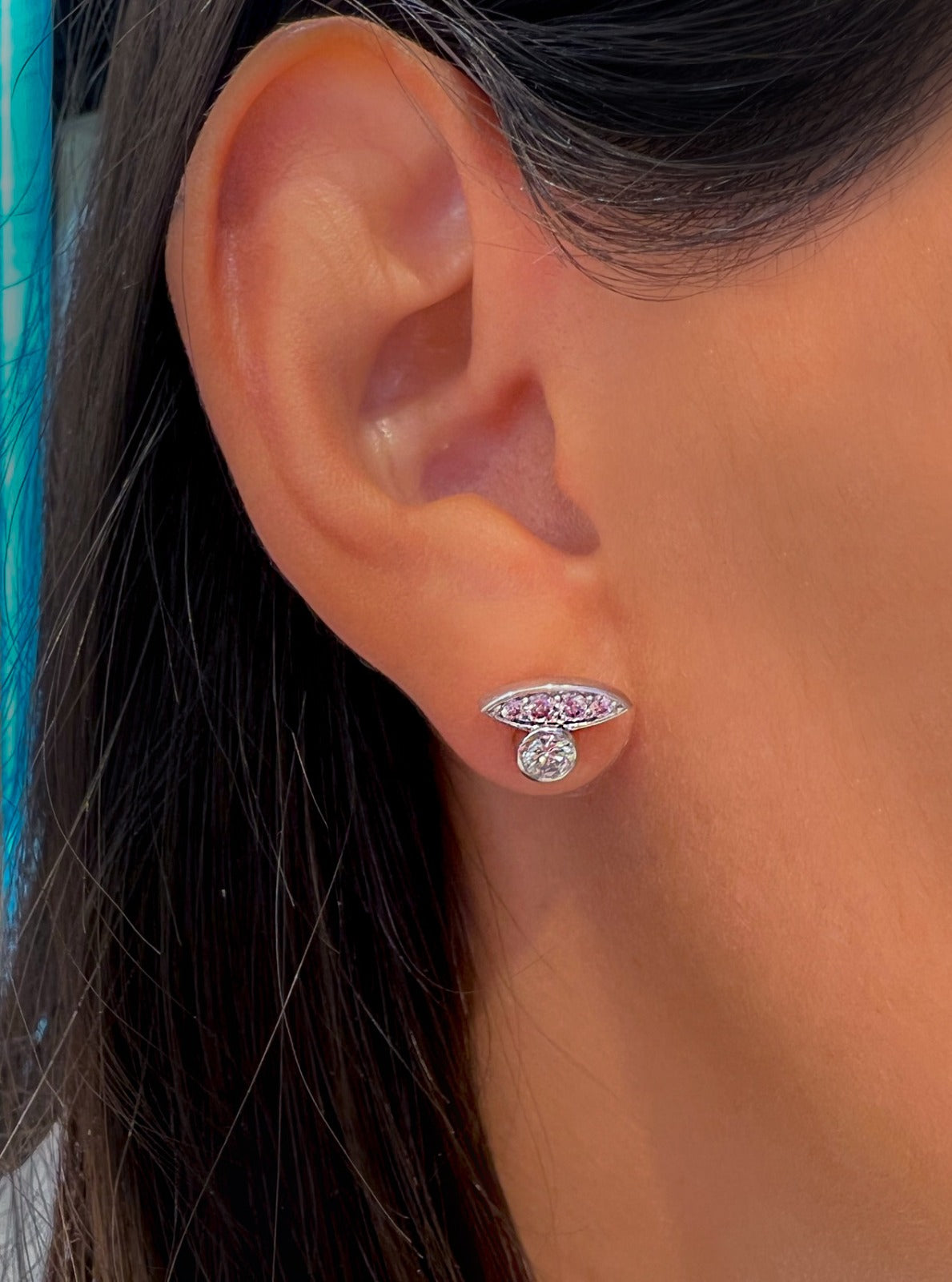 Pink Diamond Leaf Earrings - Armans Fine Jewellery