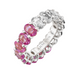 Pink Sapphire and Oval Diamond Wedding Band - Armans Fine Jewellery