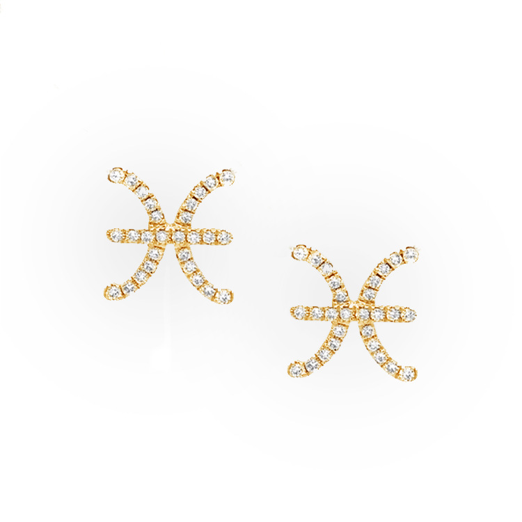 Pisces Diamond Zodiac Studs - Armans Fine Jewellery