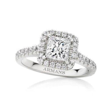 Princess Halo Engagement Ring - Armans Fine Jewellery