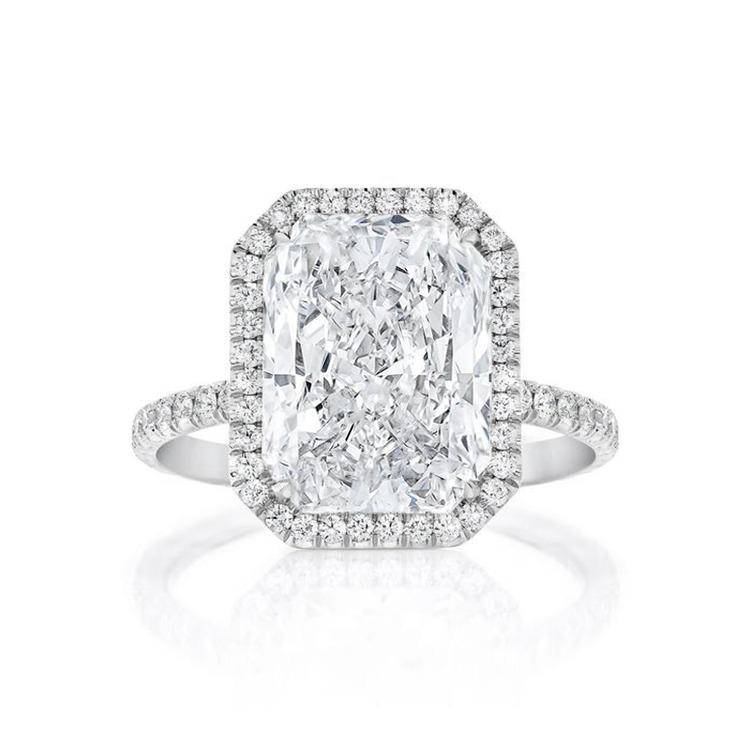 Cushion diamond store ring with halo