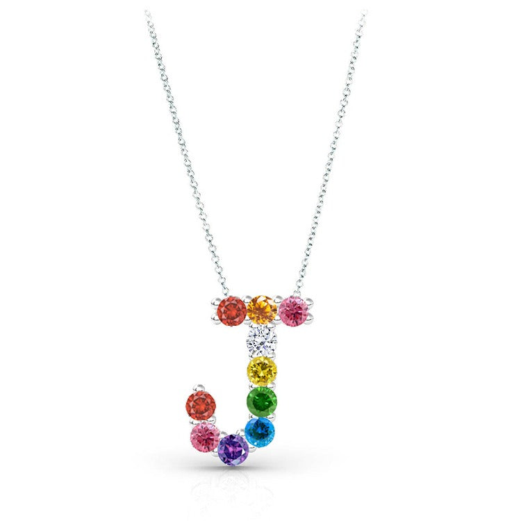 Rainbow on sale letter necklace