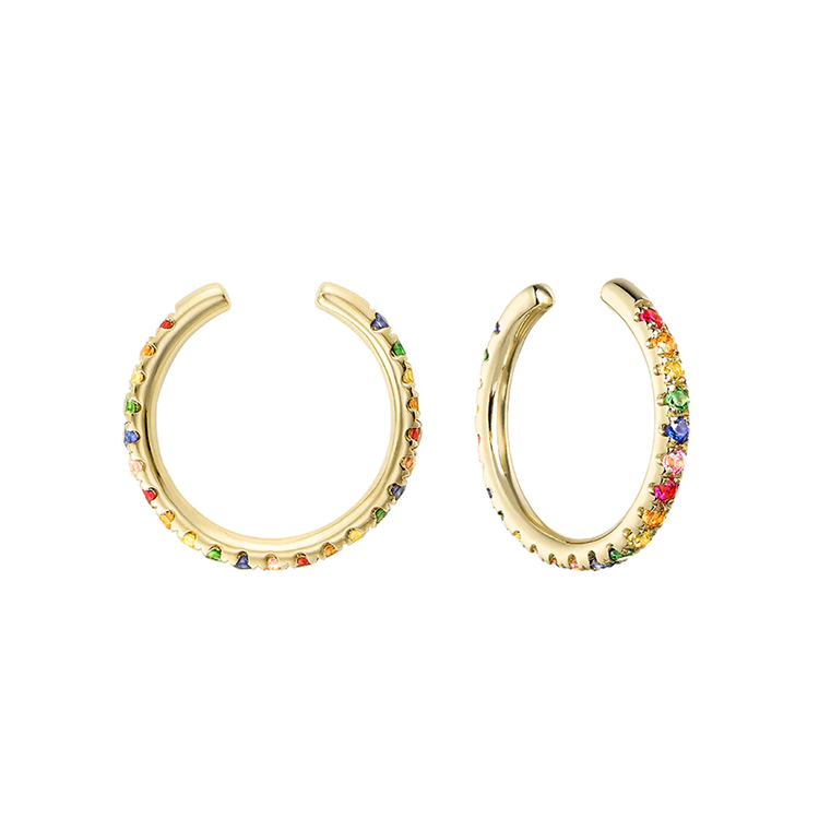 Rainbow Multi-Coloured Gemstone Cuff - Armans Fine Jewellery